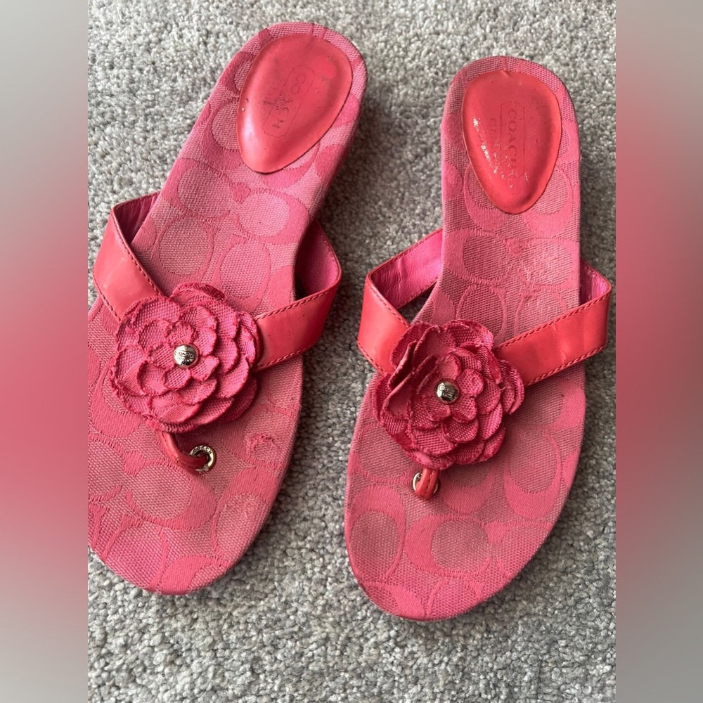 Women coach pink sandal